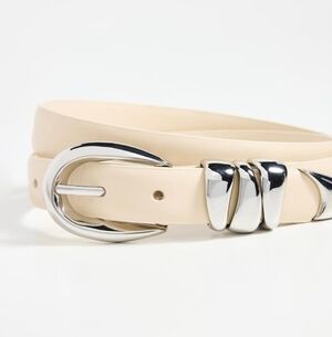 Madewell Triple Metal Keeper Belt, Ecru (S)